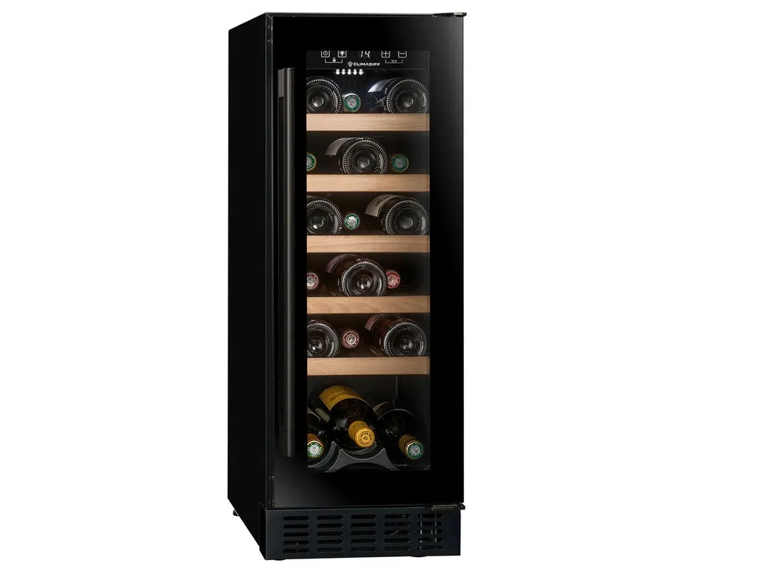 Climadiff CBU20S2B, Vin køleboks, Fritstående, 20 flaske(r), 58 W, F, Sort