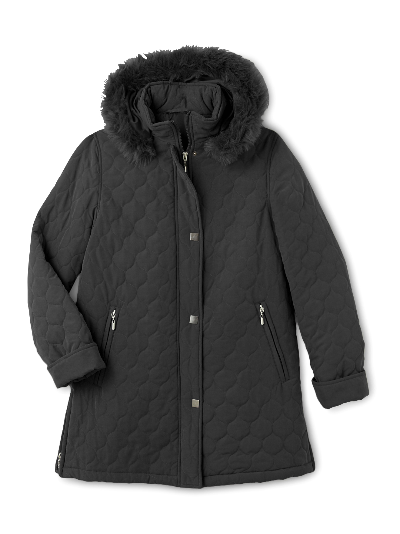 Parka matelassée courte en microfibre