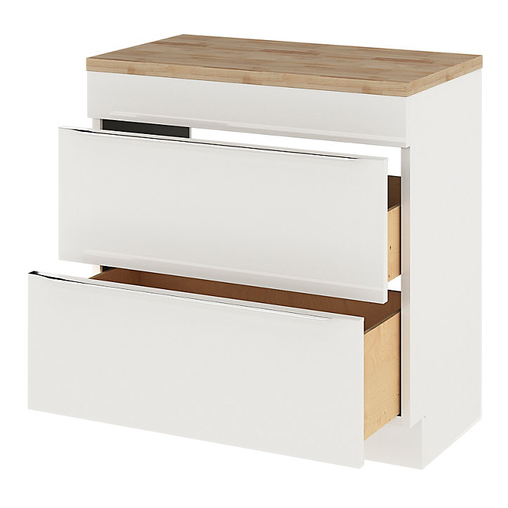 Ensemble salle de bains l.80 cm meuble à poser Imandra blanc + plan de toilette chêne