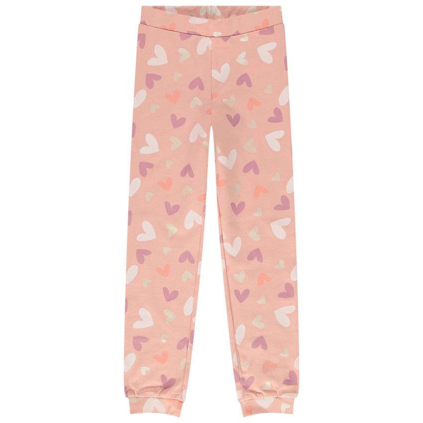 Pyjama 2 pièces imprimé cœurs pour fille - Multicolore