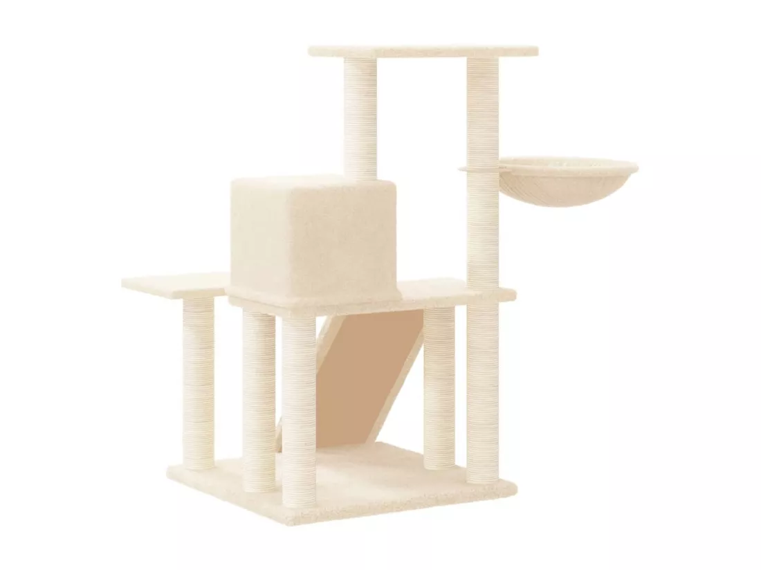 Arbre à chat avec griffoirs en sisal Crème 82 cm