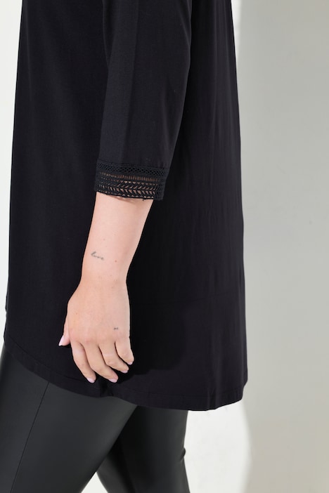 T-Shirt, A-Line, Stickerei-Borte