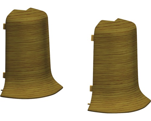 Buitenhoekstukken voor het vastklemmen van plinten met kabelgoot, Montana eiken, 50 mm