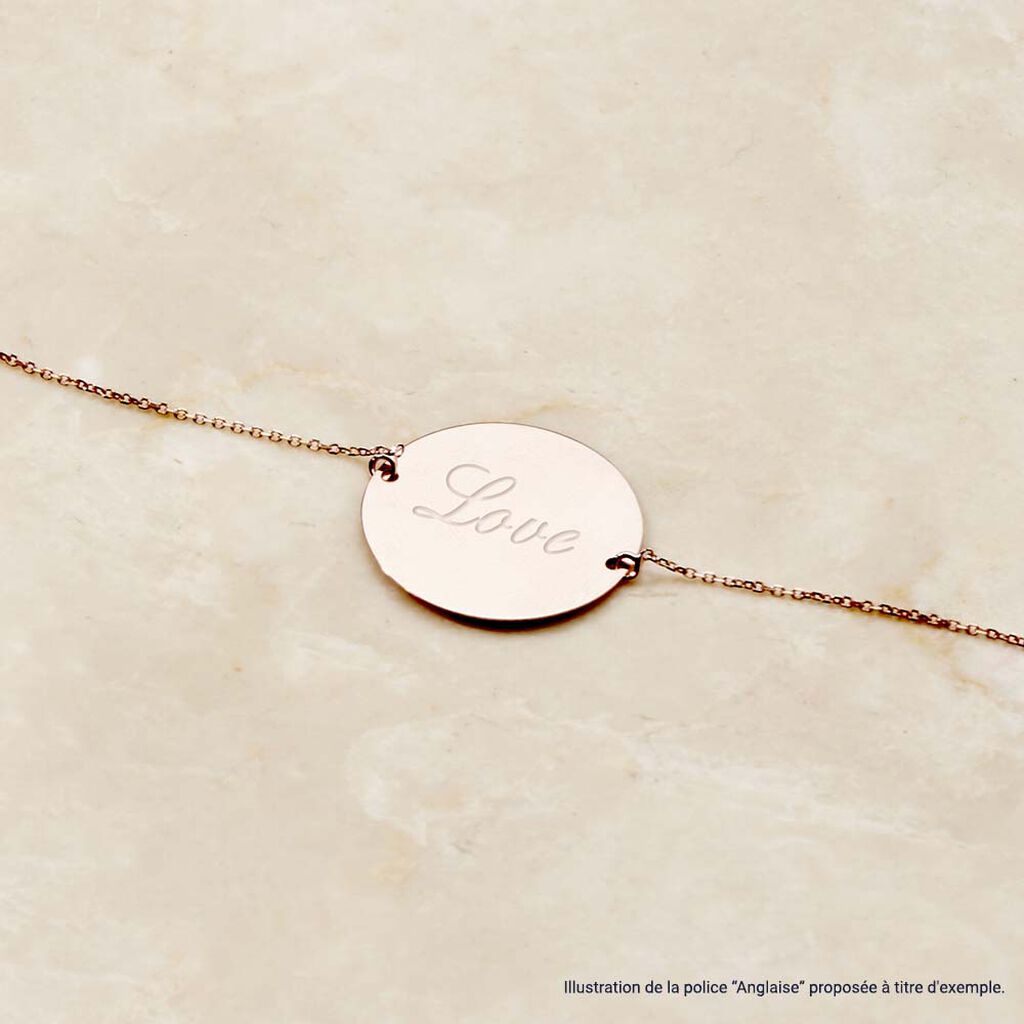 Bracelet Coeur Gravable Or Rose