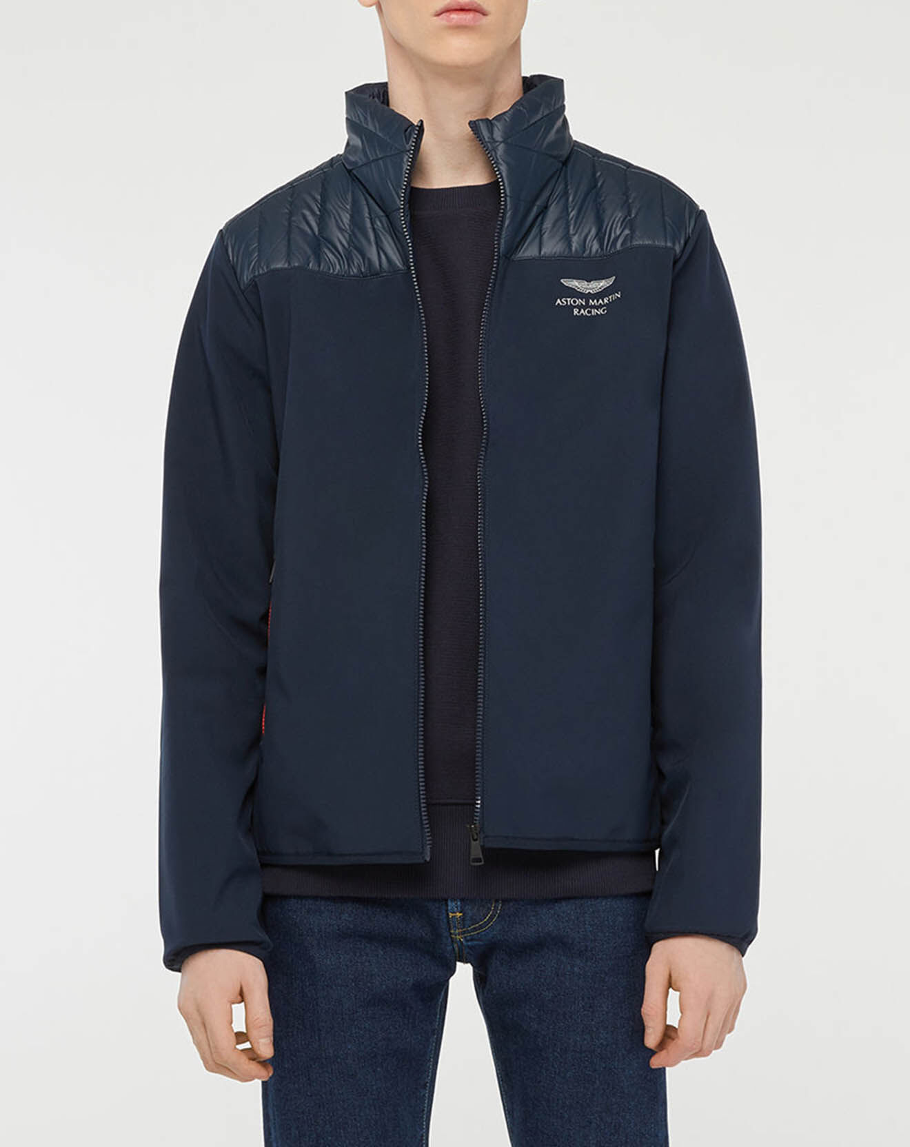 Hackett London Blouson Soft Shell Aston Martin Racing bleu marine