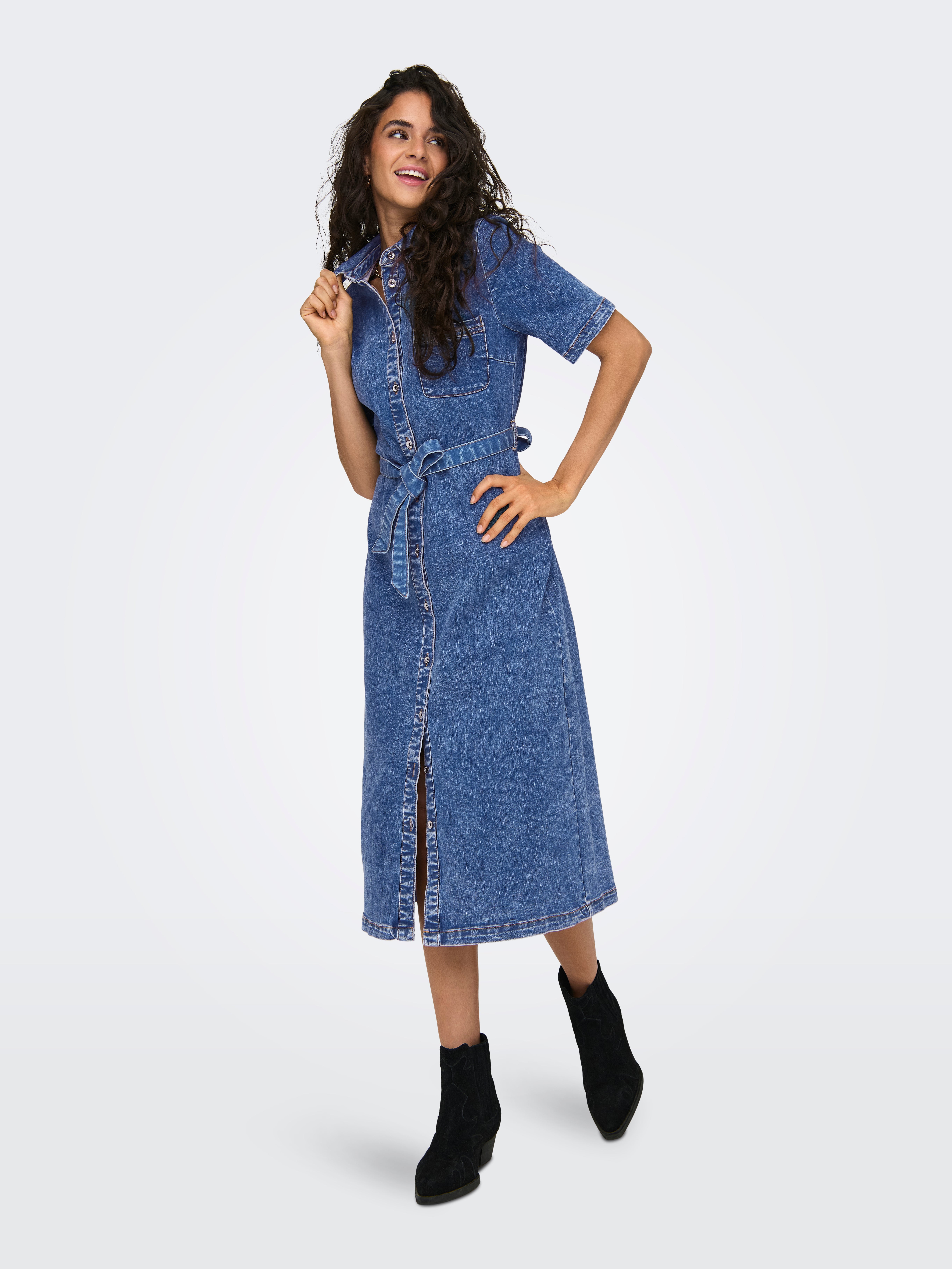 ONLLANA Kurzes Kleid Medium Blue Denim