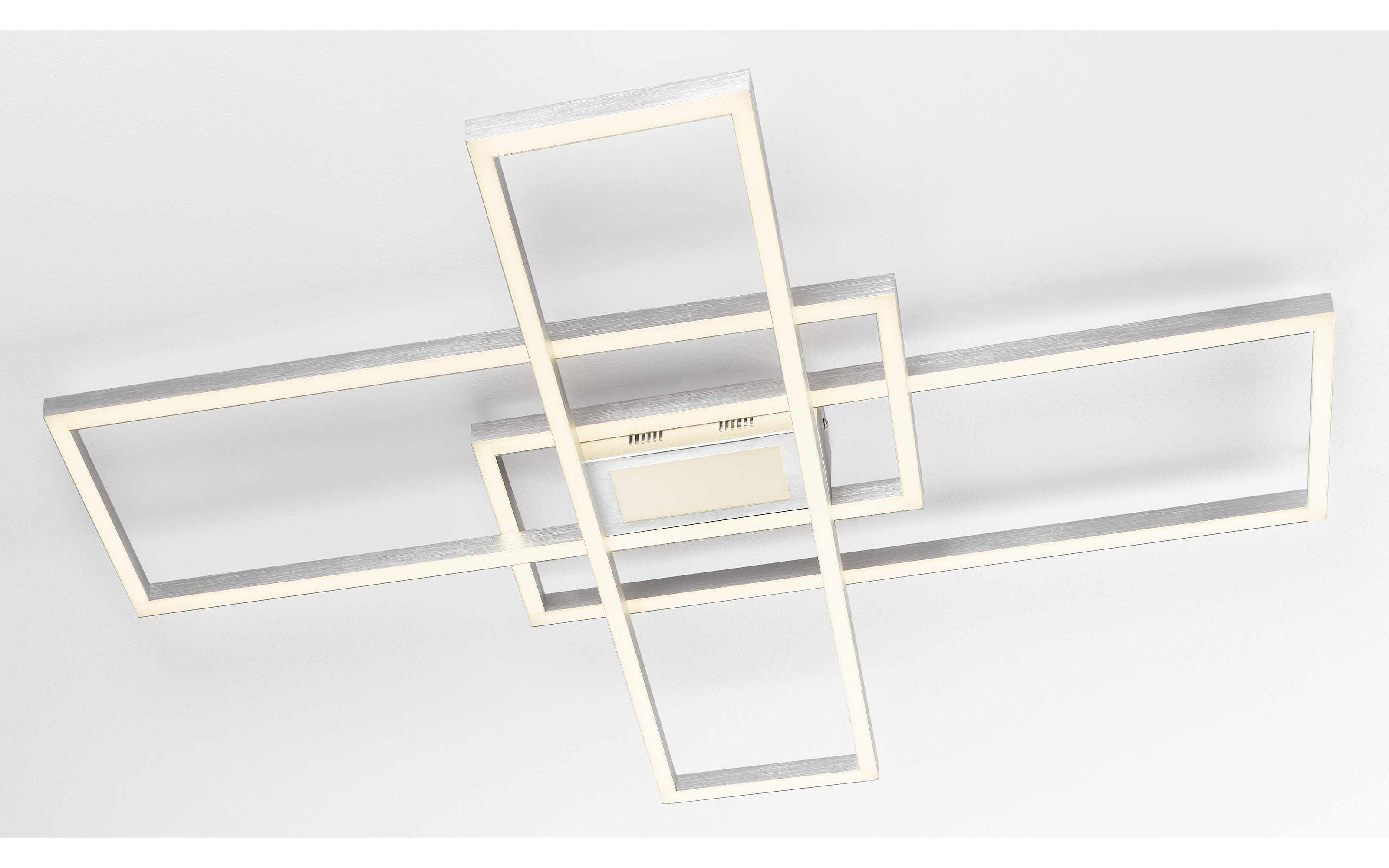 LED-Deckenleuchte Ginn, alufarbig, inkl. Fernbedienung