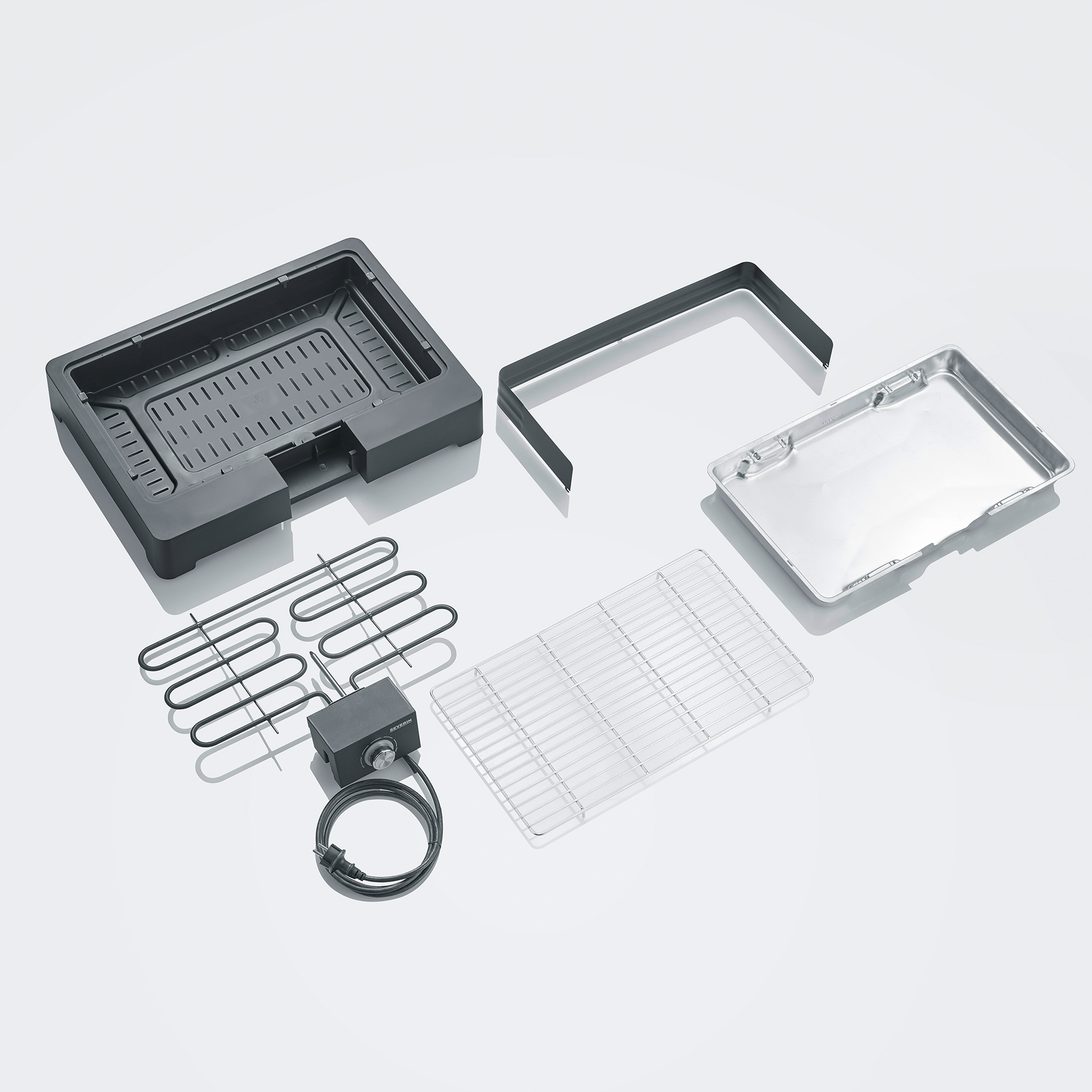 SEVERIN Standgrill PG 8566 - schwarz - mit Ablagerost