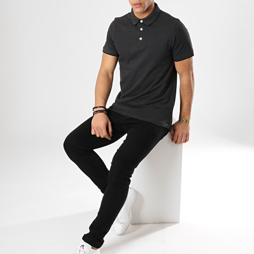 Polo Manches Courtes Paulos Gris Anthracite Noir