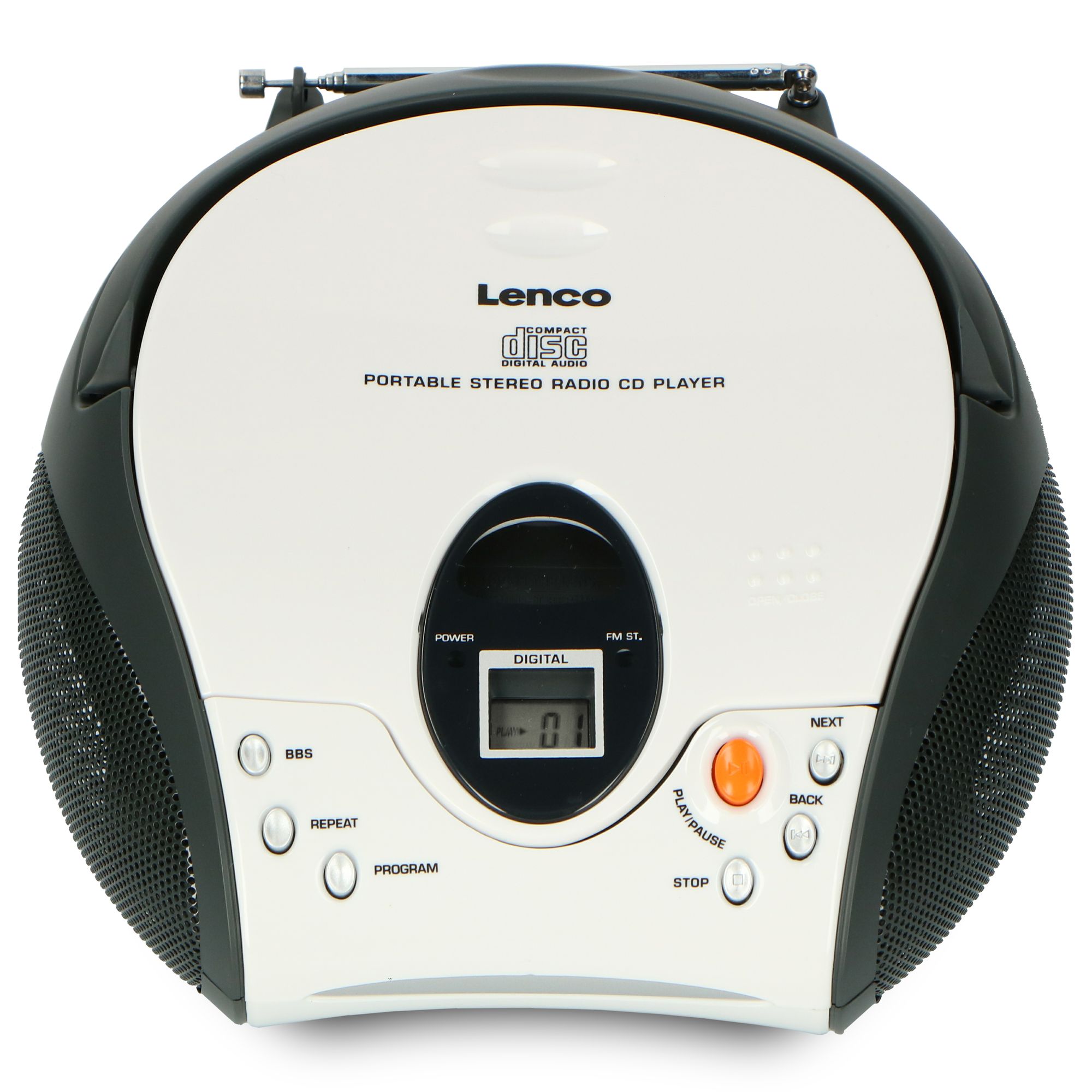 Lenco SCD-24 draagbare FM radio - White