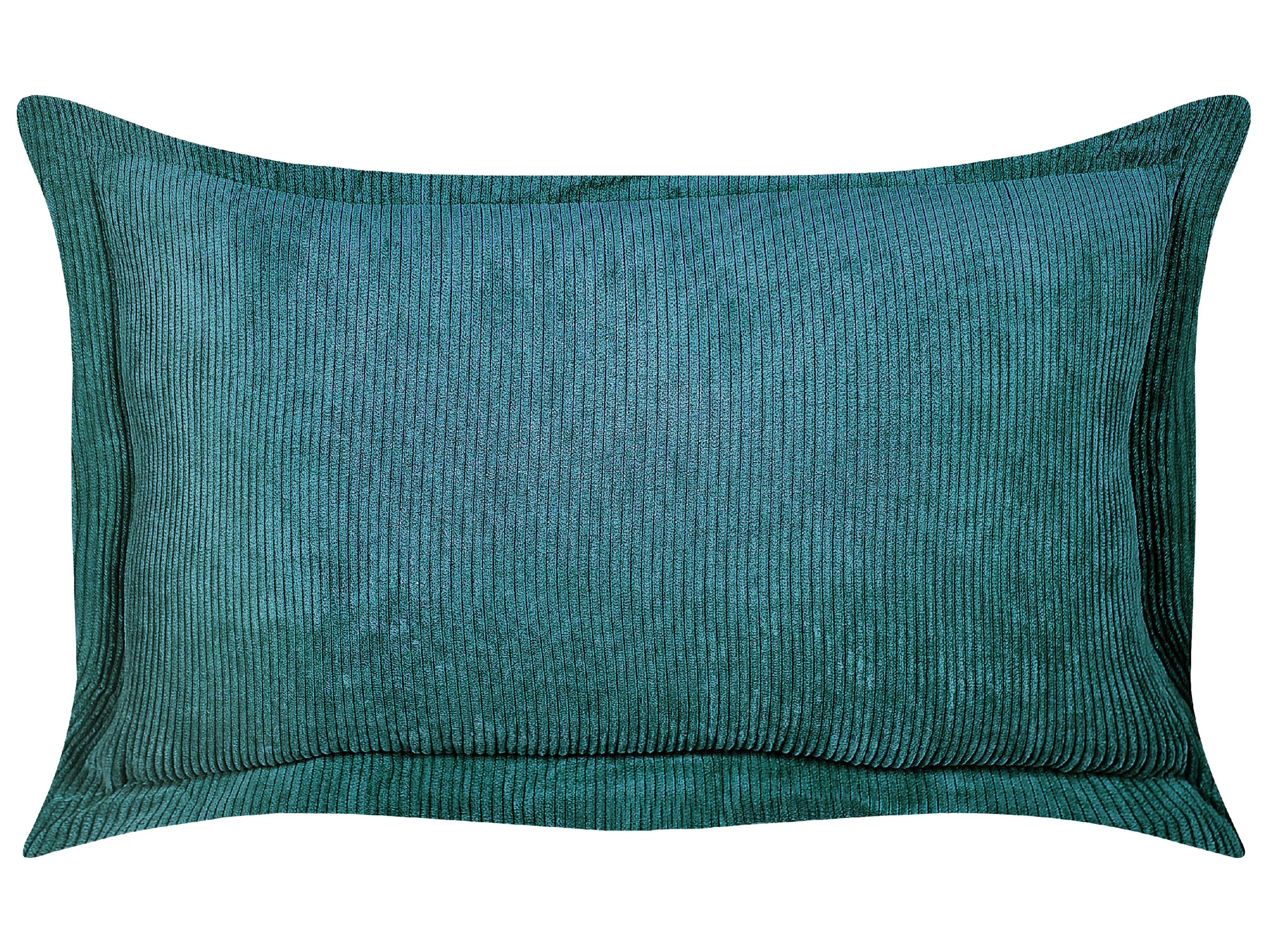 Set van 2 sierkussens ZINNIA Corduroy 47 x 27 cm Groenblauw effen