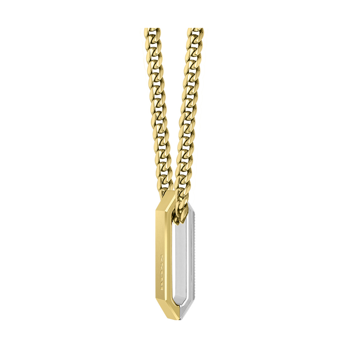 Collier homme  Boss acier doré jaune 56 cm