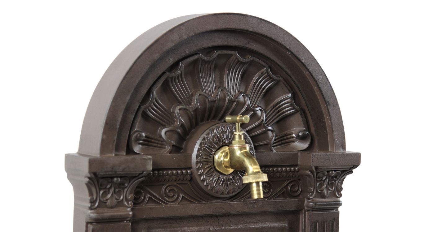 Fontaine de jardin aluminium marron 39x33x73cm