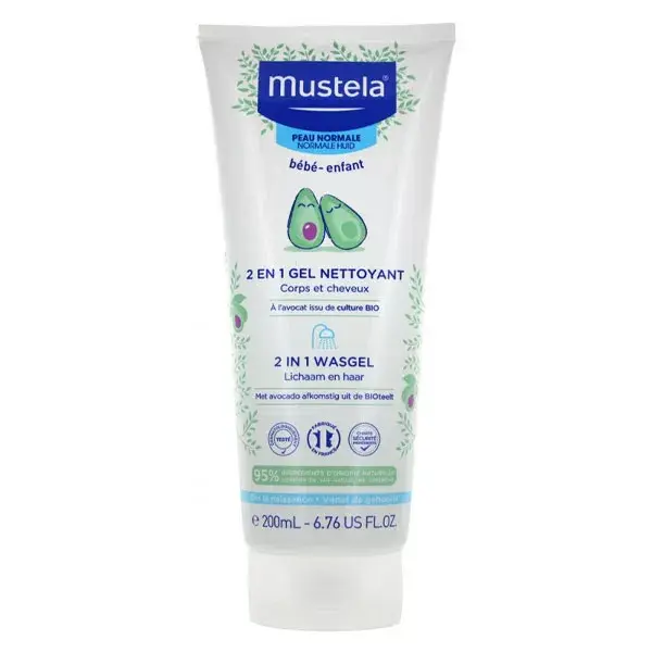 Gel de Limpeza 2 em 1 Mustela para Banho e Higiene 200ml