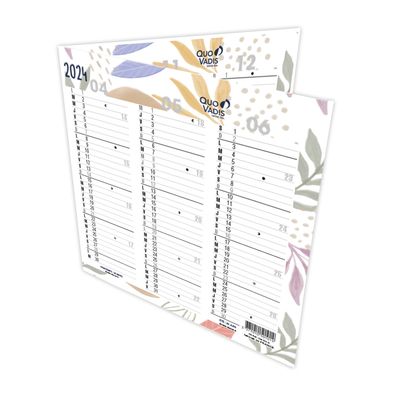 Quo Vadis Exotique - Calendrier origami 3 mois par face - 13 x 26 cm