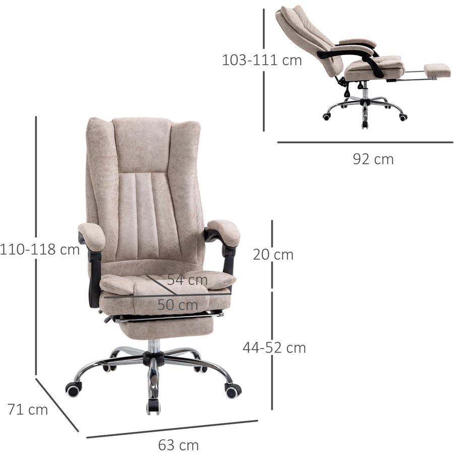 Vinsetto Bürosessel mit Wippfunktion, ergonomisch, Kunstleder SchwarzBeige