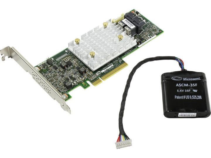 Adaptec RAID-Controller 8 Port SATA3/SAS3 Smart-RAID 3154-8 PCIe 3.0 SAS/SATA Hardware-RAID-Adapter mit 12 Gbps