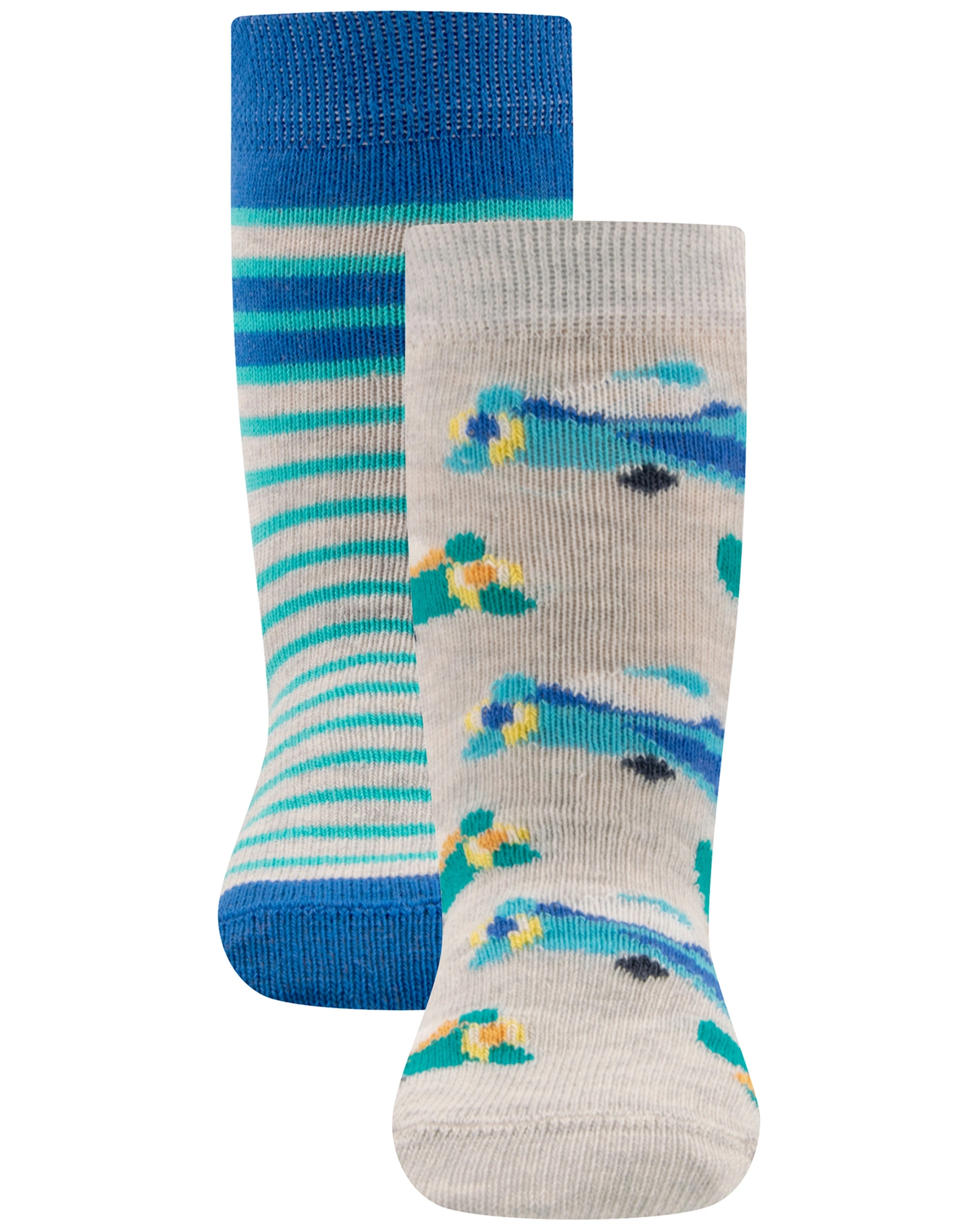 Stoppersocken FLUGZEUGE AOP 2er-Pack in hellsilber melange