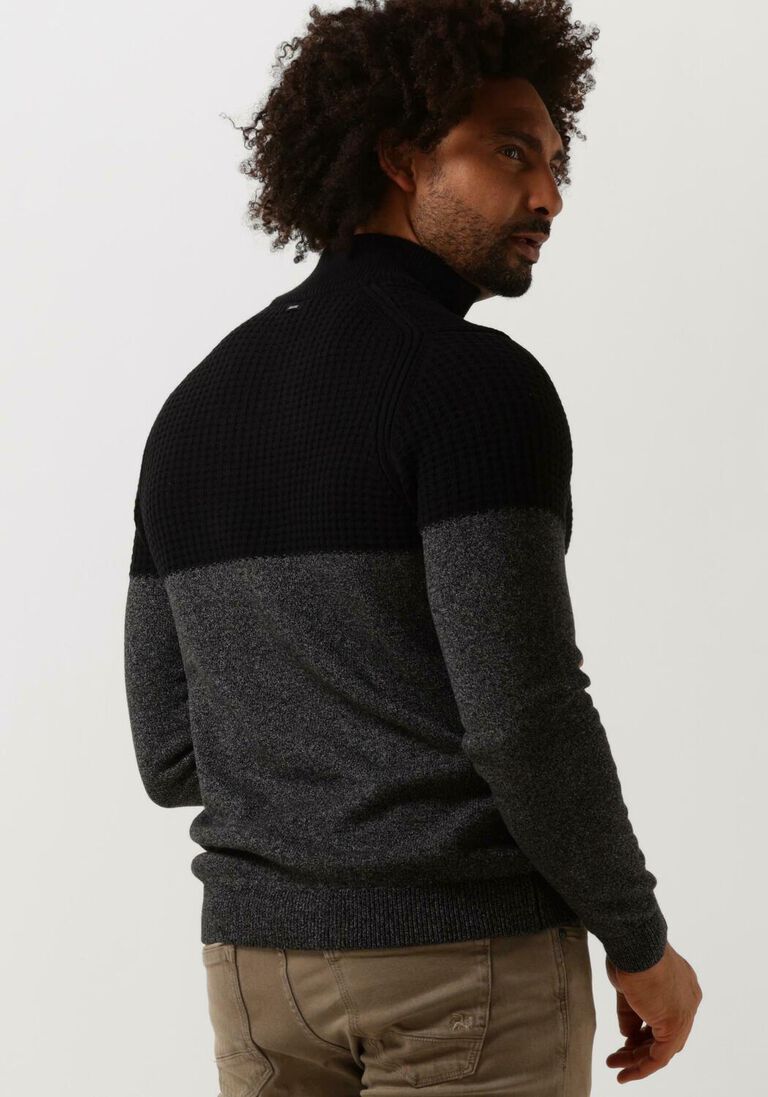 VANGUARD zwarte vanguard trui half zip collar cotton grindle