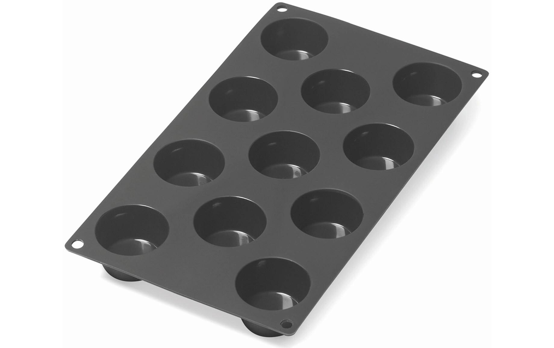 Muffin Backform Silikon, Schwarz, 11 MuldenMini Muffins Form