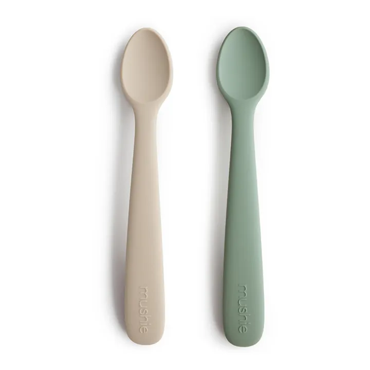 Mushie Cuillères en silicone - Set de 2 | Vert