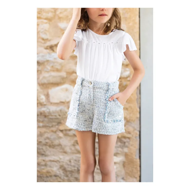 Tartine et Chocolat T-Shirt Ajouré à Volants | Blanc