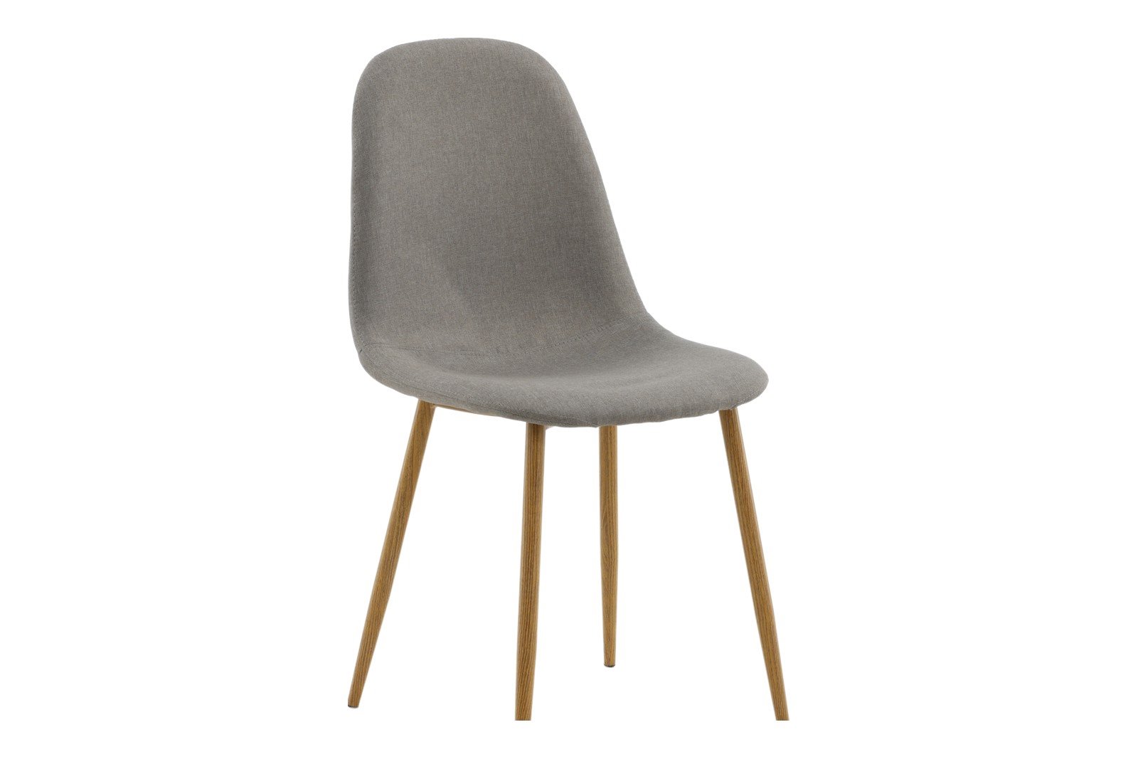 Polar Spisestol. Sett av 2 Sett av 2. Grå tekstil med eikefargede stålben.