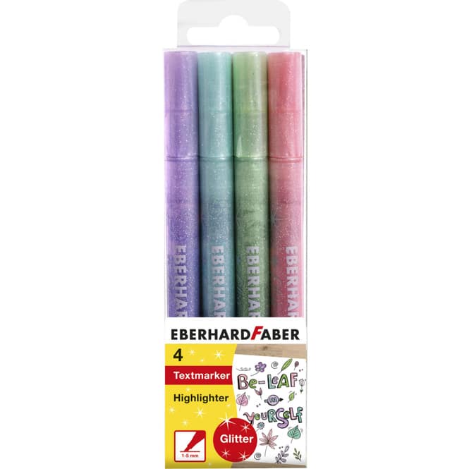 Eberhard Faber - Textmarker - Glitzer pastell - 4 Farben