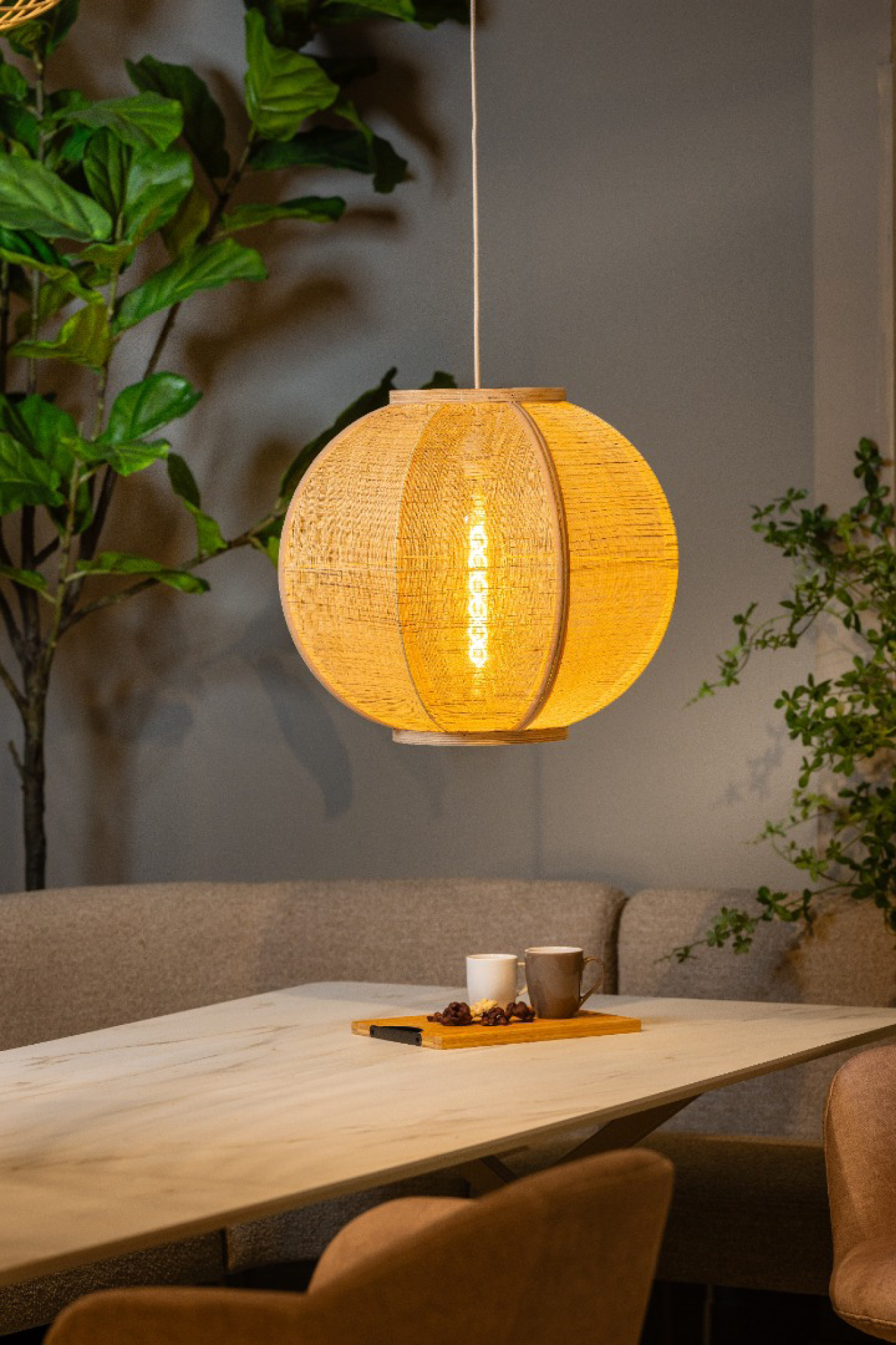 Hanglamp Fabric Ø58 cm naturel