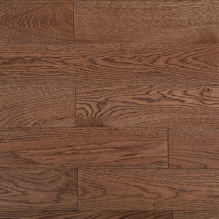 Parquet massif à coller Skara S en chêne verni brun