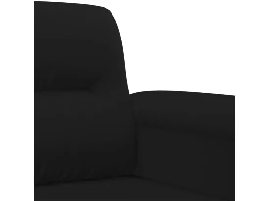 Ensemble de canapés 3 pièces avec coussins Noir Tissu microfibre