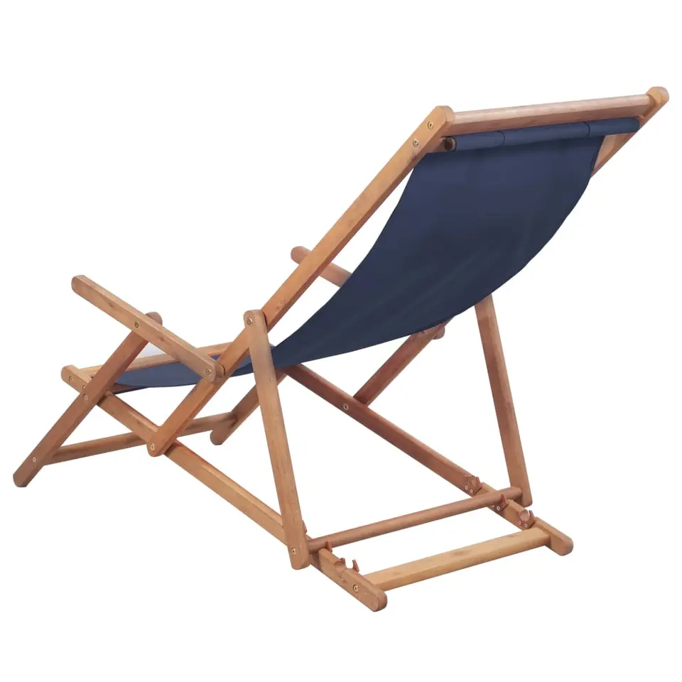 vidaXL - Strandstoel - Blauw - Stof