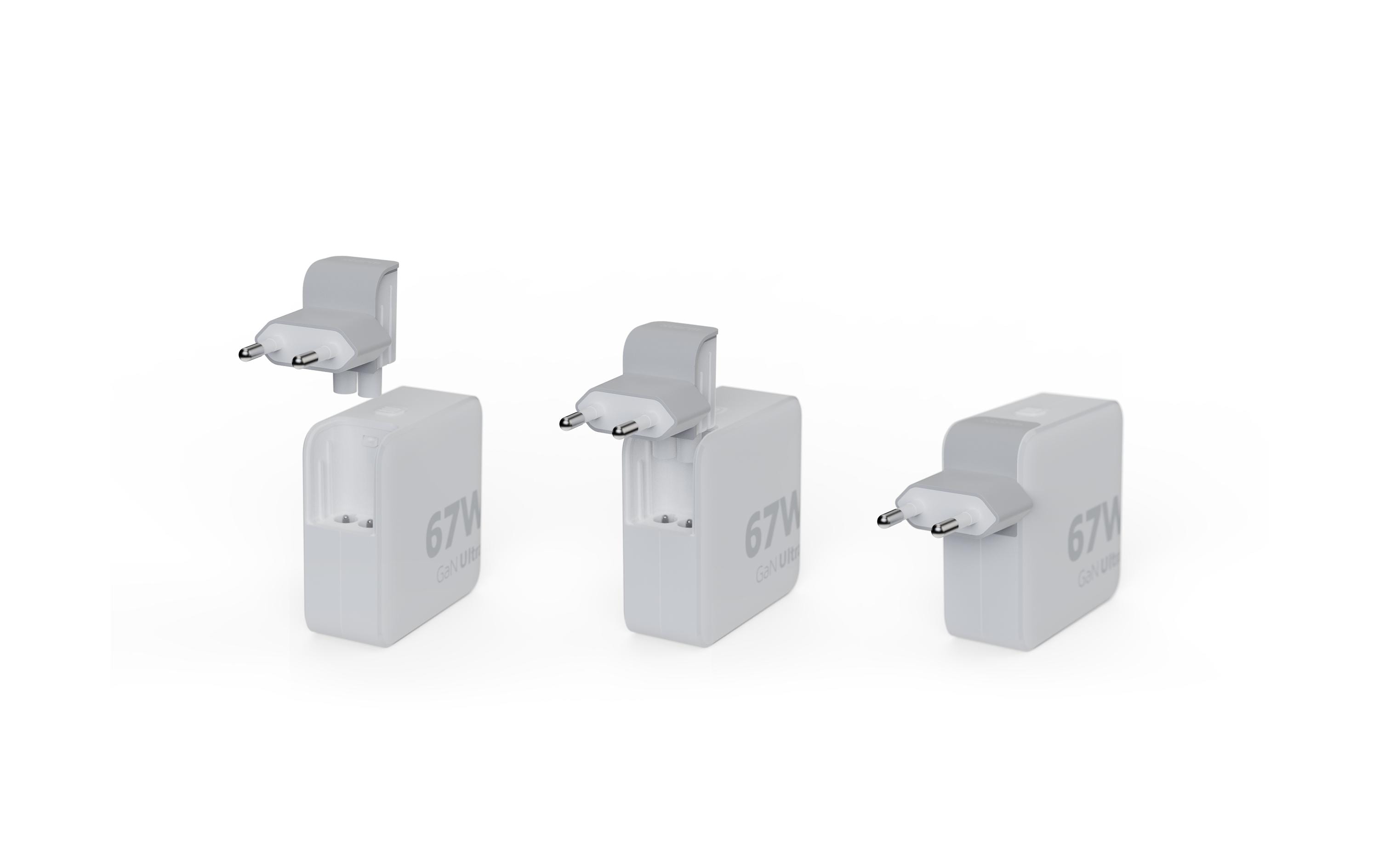 USB-Wandladegerät XVC2067Schnellladefähiges Ladegerät mit USB-C und EU, UK, US Steckern