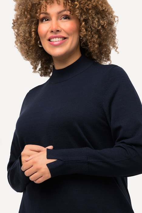 Pullover, Stehkragen, Langarm, Rippbündchen