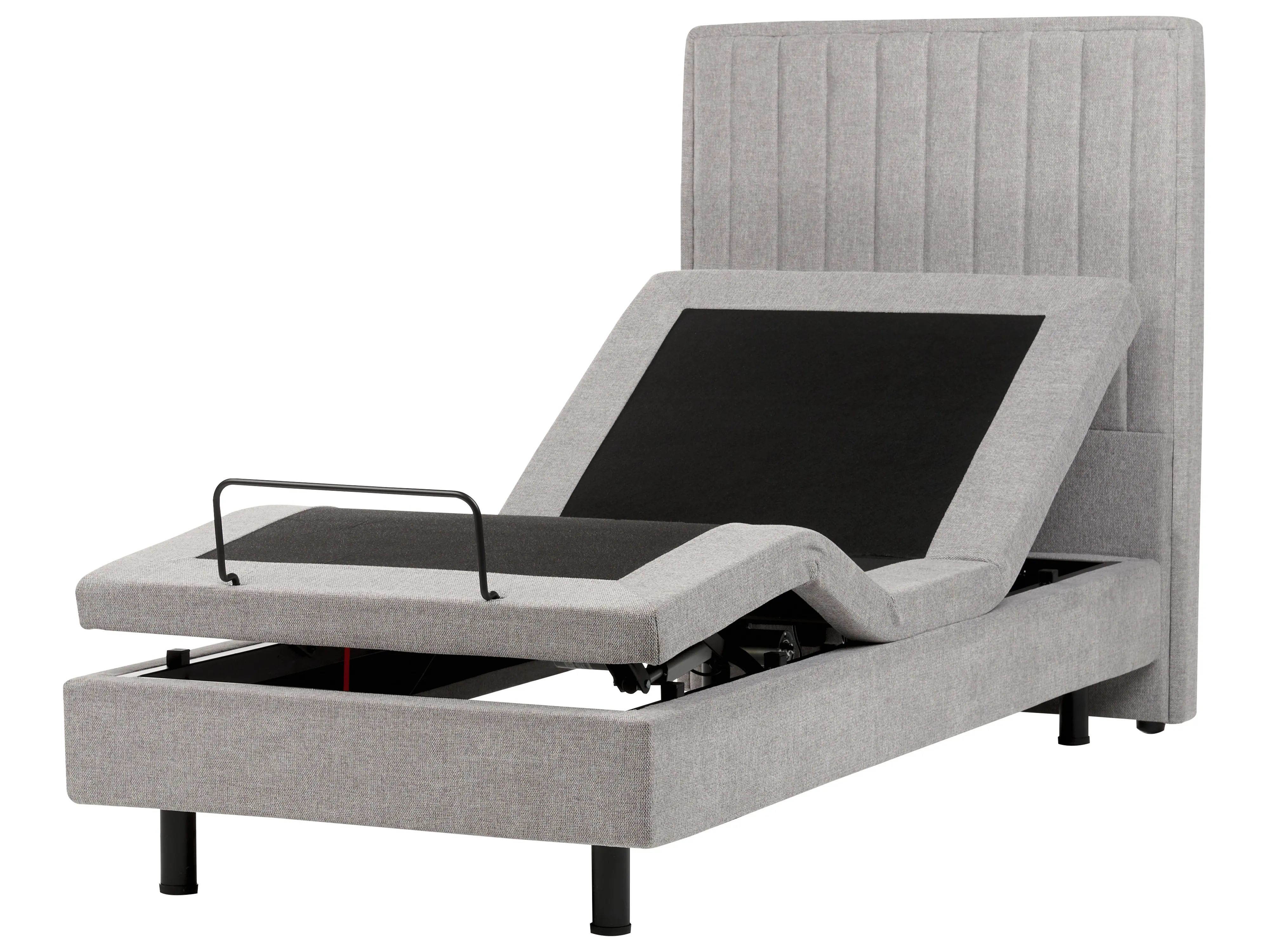 Verstelbaar bed Stof CASTELLAN 90 x 200 cm Lichtgrijs