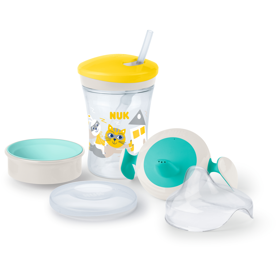 NUK Trinklernset All-in-1 türkisgelb