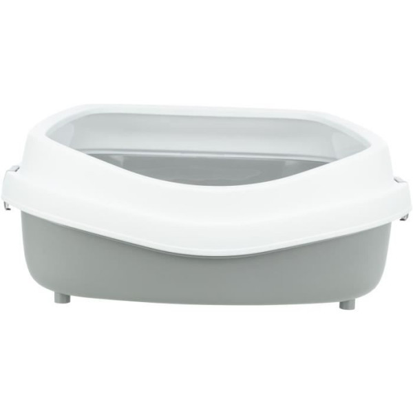 Bac a litiere primo, avec rebord - xxl - 56 x 25 x 71 cm - gris et blanc - pour chat