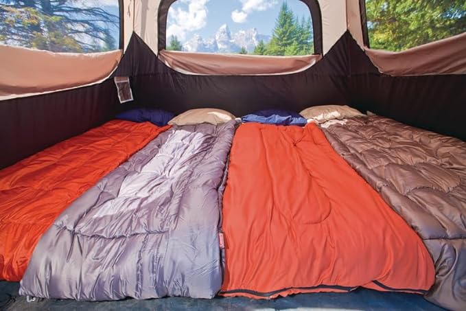 Coleman Camping Tent with Instant Setup, 4/6/8/10 Person Weatherproof Tent with WeatherTec Technology, Double-Thick Fabric, and Included Carry Bag, Sets Up in 60 Seconds