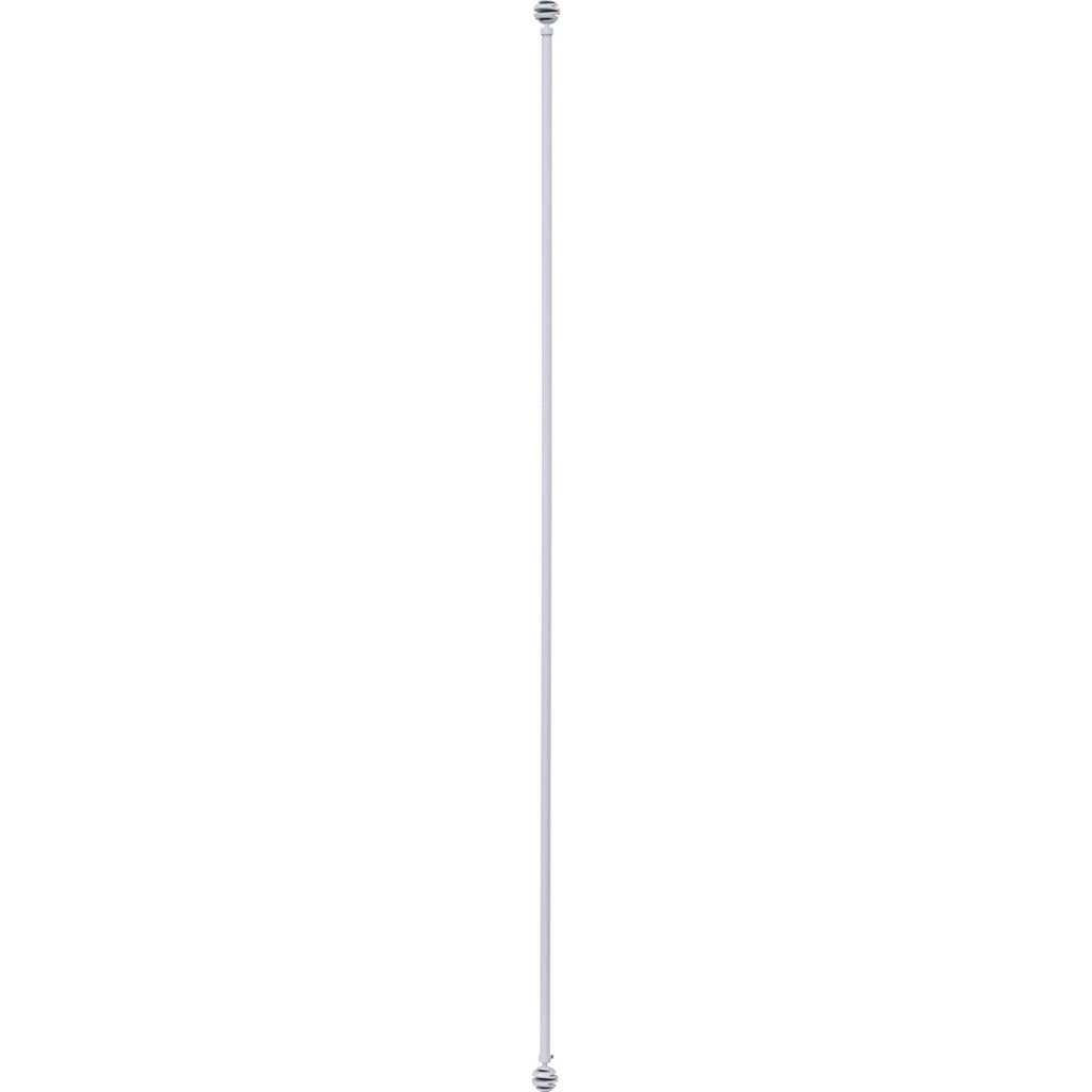 Kit tringle extensible et embout en métal et aluminium blanc laqué 120-210cm