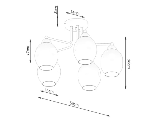 SOLLUX LIGHTING - Lustre fillan 5 noir