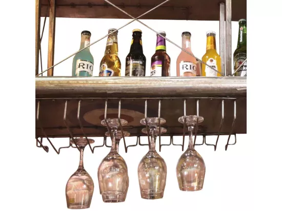 Demi-avion en fer avec support à verres