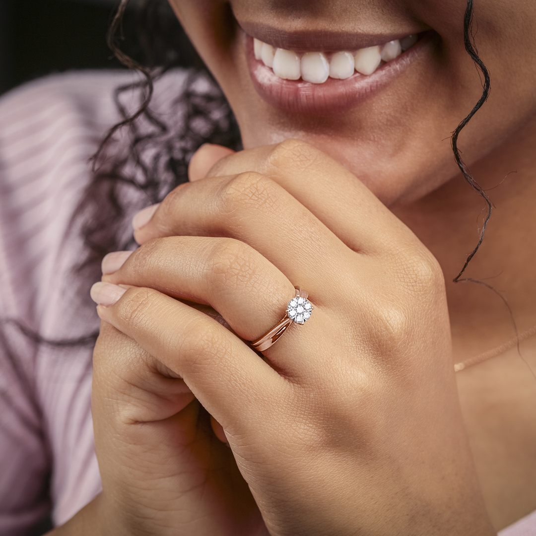 Verlobungsring 750/18 K Roségold mit Diamanten 0.33 ct H/si by CHRISTIAN