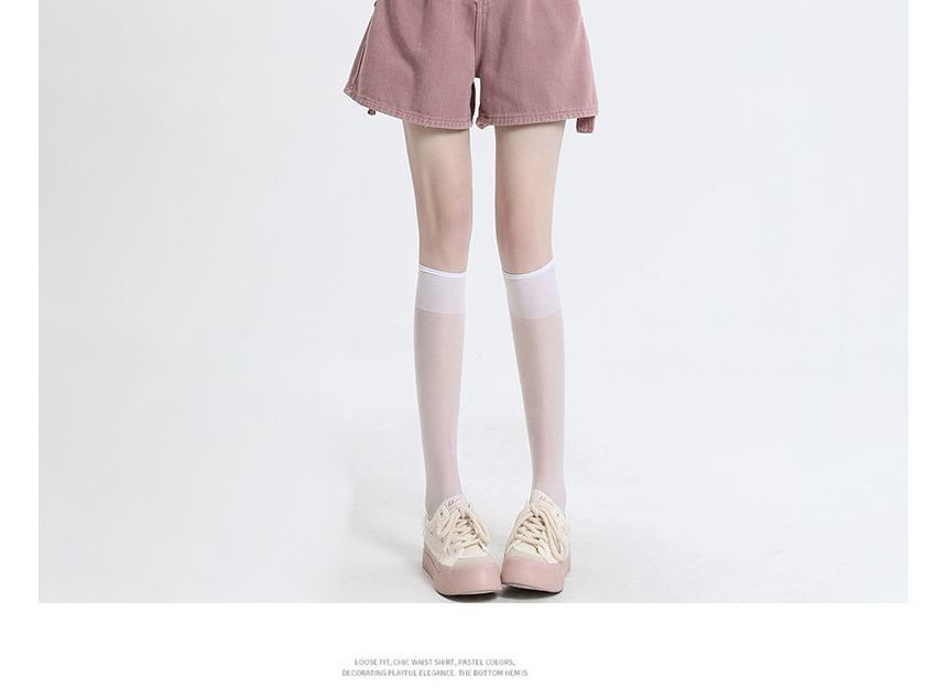 Denimot - Denim shorts met hoge taille en opgerolde zoom