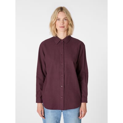 Damen-Flanellbluse, Weinrot