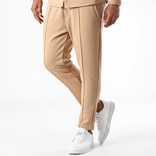 Ensemble Chemise Manches Longues Et Pantalon Chino Camel