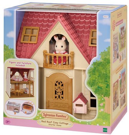 Sylvanian Families - Startershuis - Inclusief Meubeltjes en Chocoladekonijn - Te Combineren Met Ander Poppenhuis