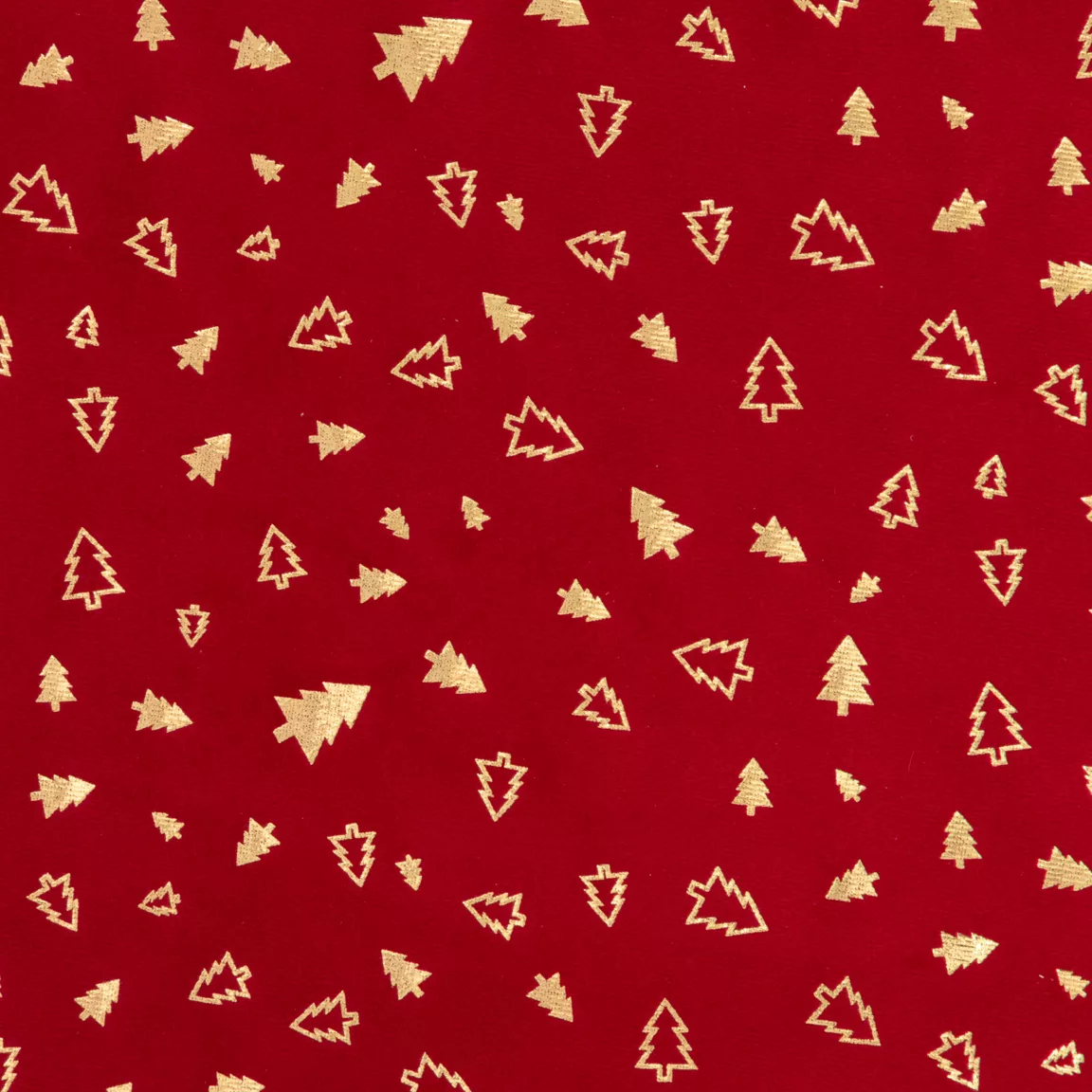 Chemin de table velours (300 x 28 cm) Sapins de Noël Rouge