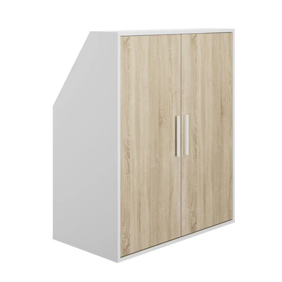 Diagone Kledingkast Under - onder trap of plafond 2 deuren - wit/hout