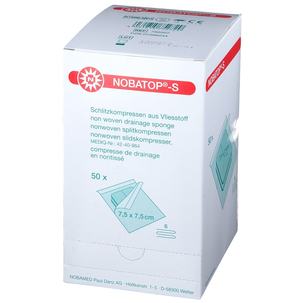 NOBATOP®-steril S 7,5 x 7,5 cm
