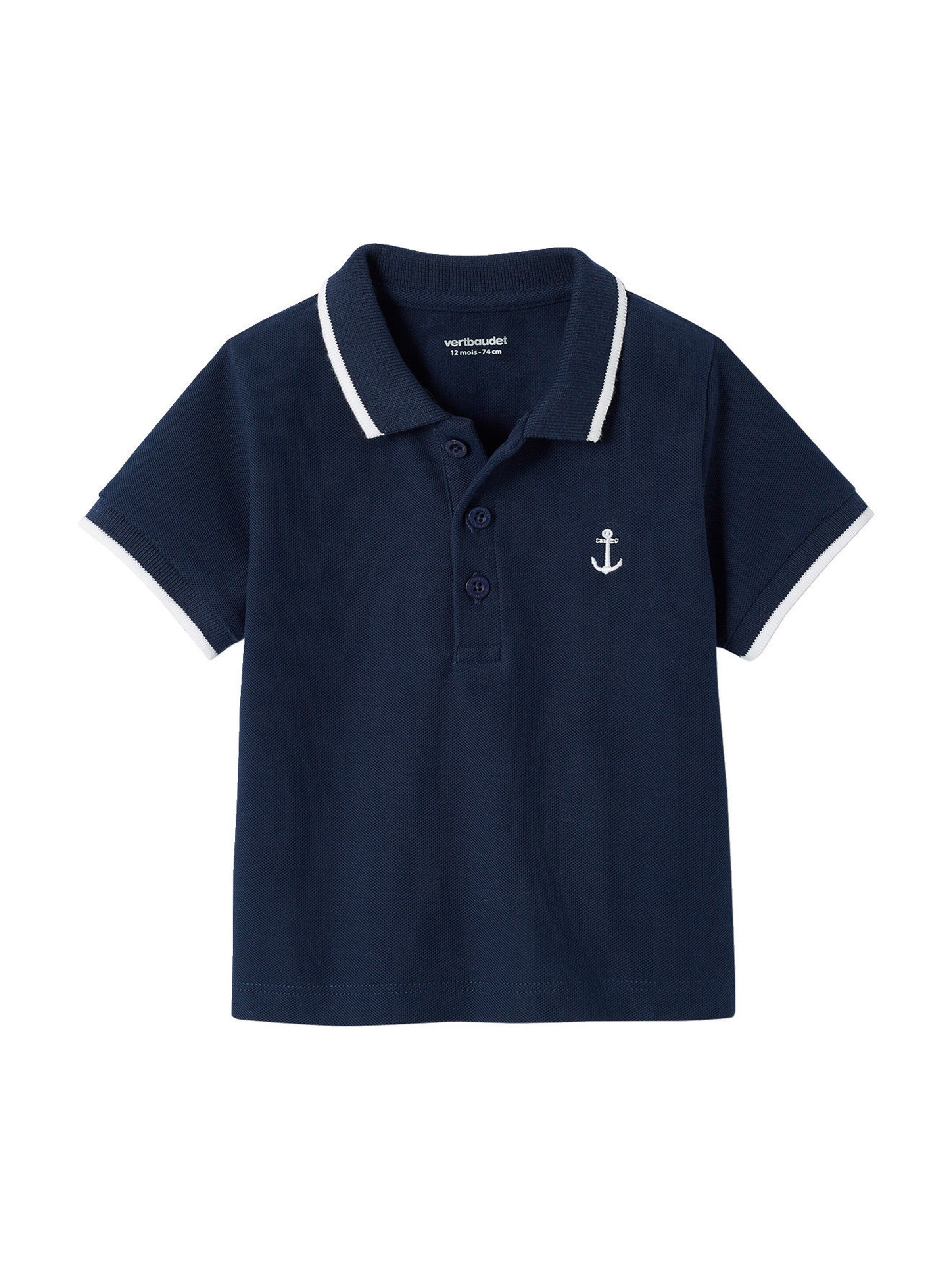 Vertbaudet Jungen Baby Poloshirt mit Stickerei marine